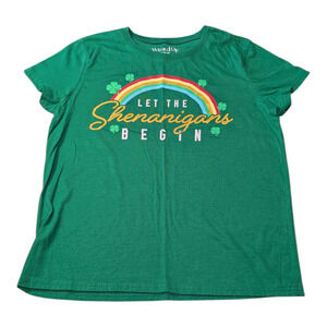 Let The Shenanigans Begin Green Girls Shirt Size M 8-10